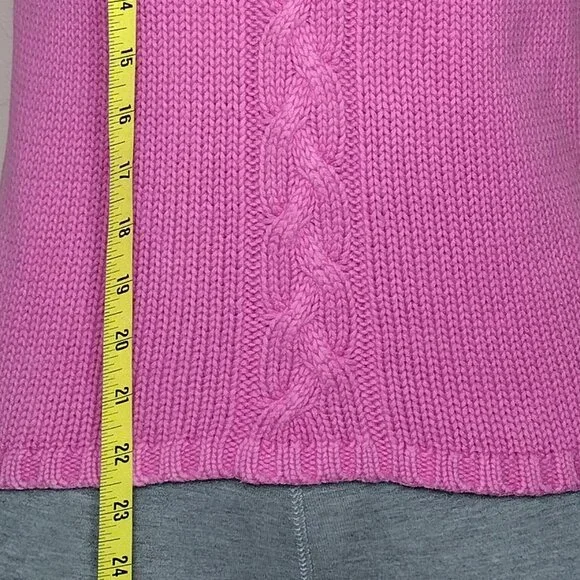 Women's Sleeveless Cable-Knit Cotton Sweater - Picture 9 of 11